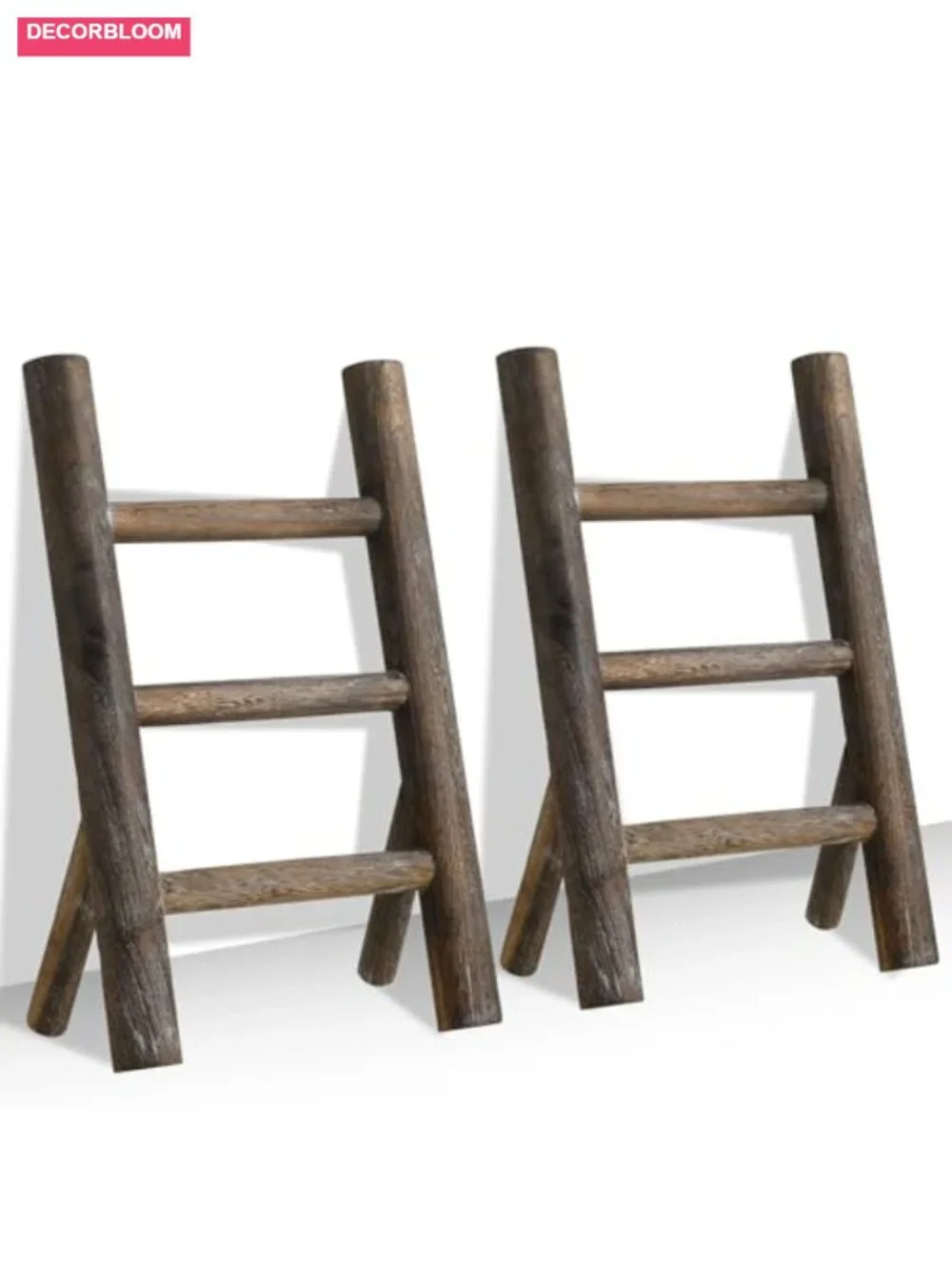 Rustic Farmhouse Wooden Tea Towel Ladder Set of 2 for Bathroom Kitchen